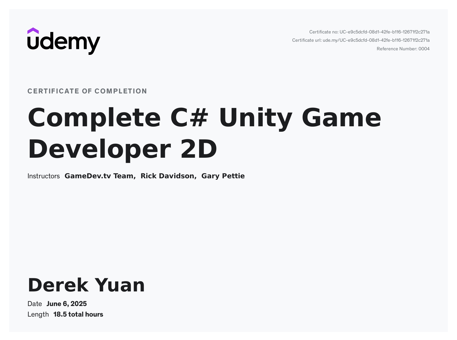 Unity 2D Certificate